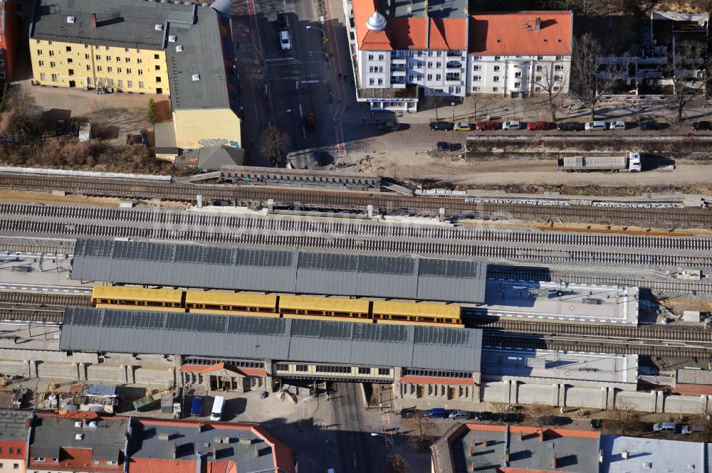 Berlin-Baumschulenweg von oben - Baustelle S-Bahn Berlin-Baumschulenweg