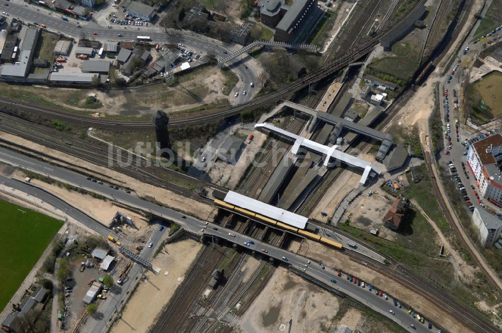 Luftbild Berlin - Baustelle S-Bahnhof Ostkreuz in Berlin