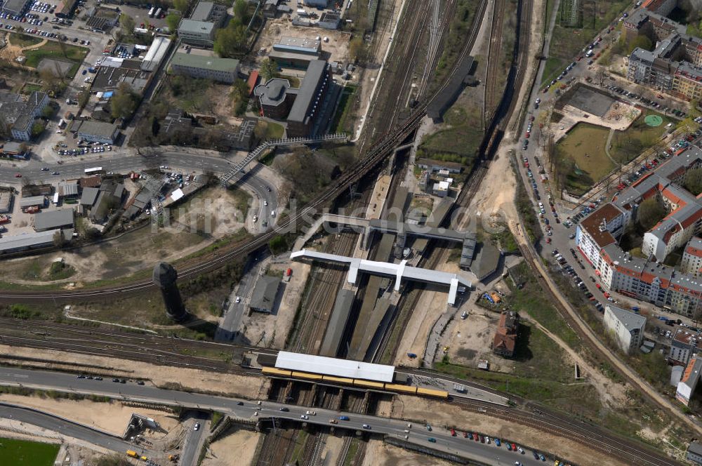 Luftaufnahme Berlin - Baustelle S-Bahnhof Ostkreuz in Berlin