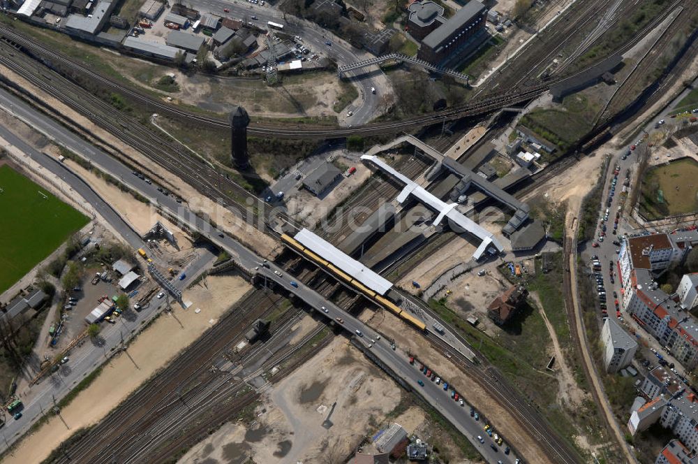 Berlin von oben - Baustelle S-Bahnhof Ostkreuz in Berlin