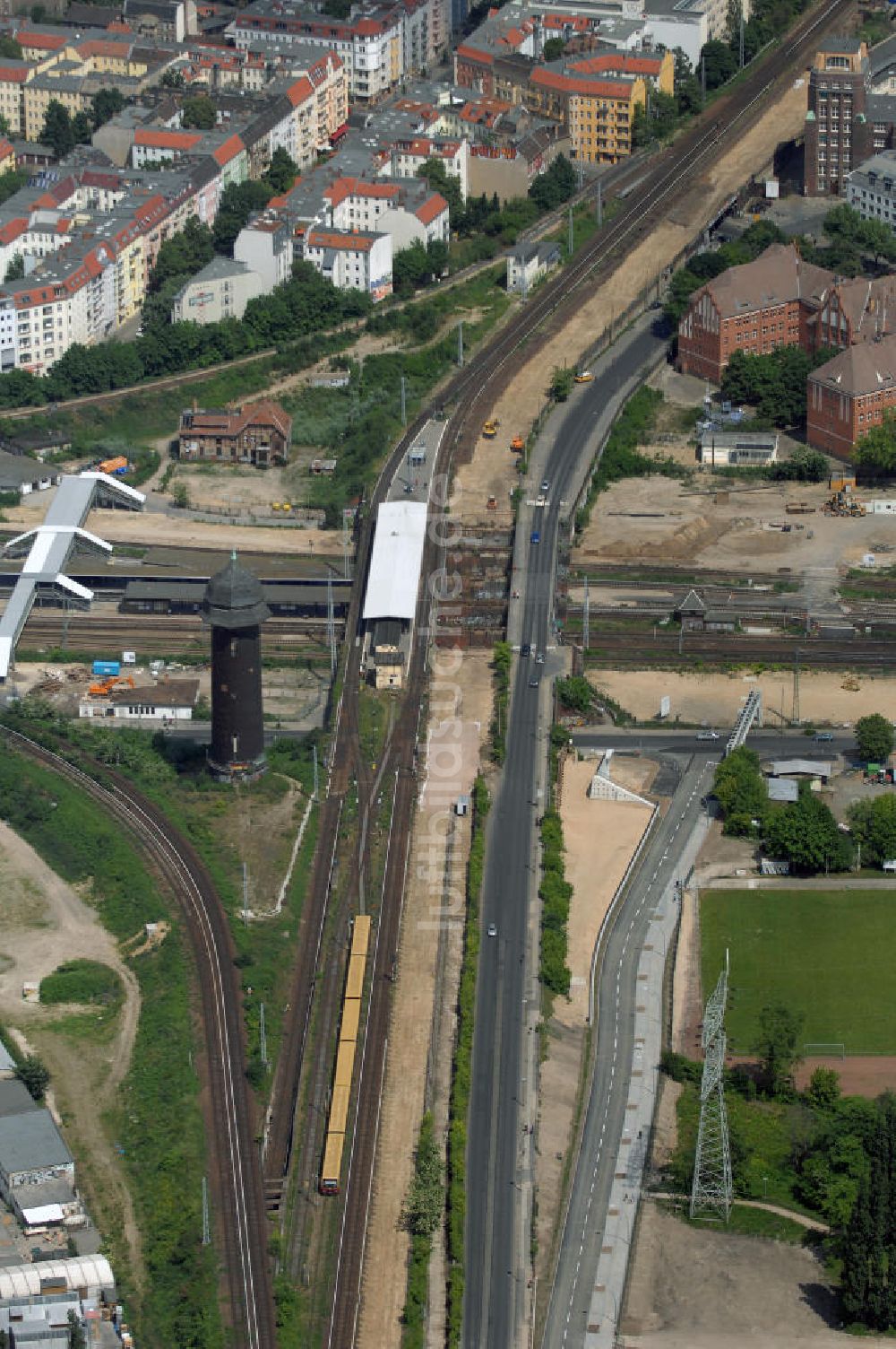 Luftaufnahme Berlin - Baustelle S-Bahnhof Ostkreuz in Berlin