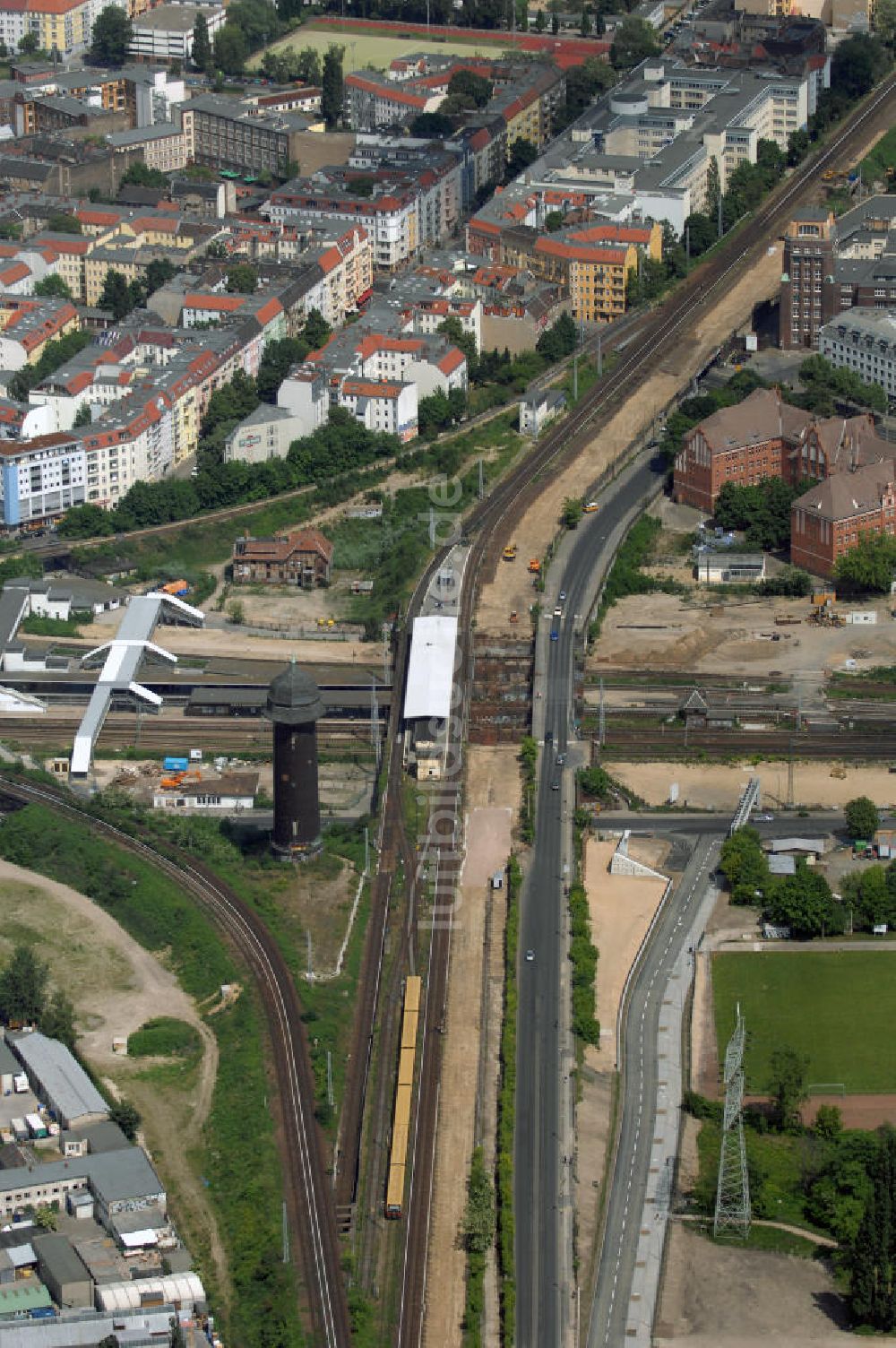 Berlin aus der Vogelperspektive: Baustelle S-Bahnhof Ostkreuz in Berlin