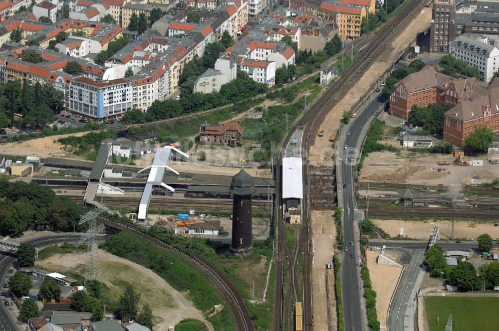 Luftbild Berlin - Baustelle S-Bahnhof Ostkreuz in Berlin