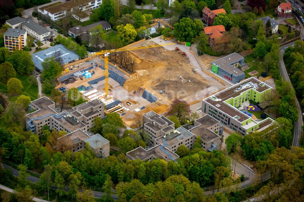 Düsseldorf von oben - Baustelle zu Bauabschnitt 1 am Gelände des Krankenhauses LVR-Klinikum am Grafenberg in Düsseldorf im Bundesland Nordrhein-Westfalen