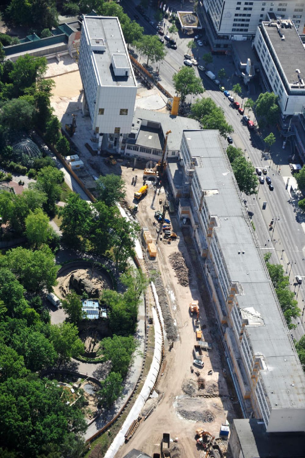 Luftaufnahme Berlin - Baustelle des Bauensemble Zoobogen in Berlin Charlottenburg