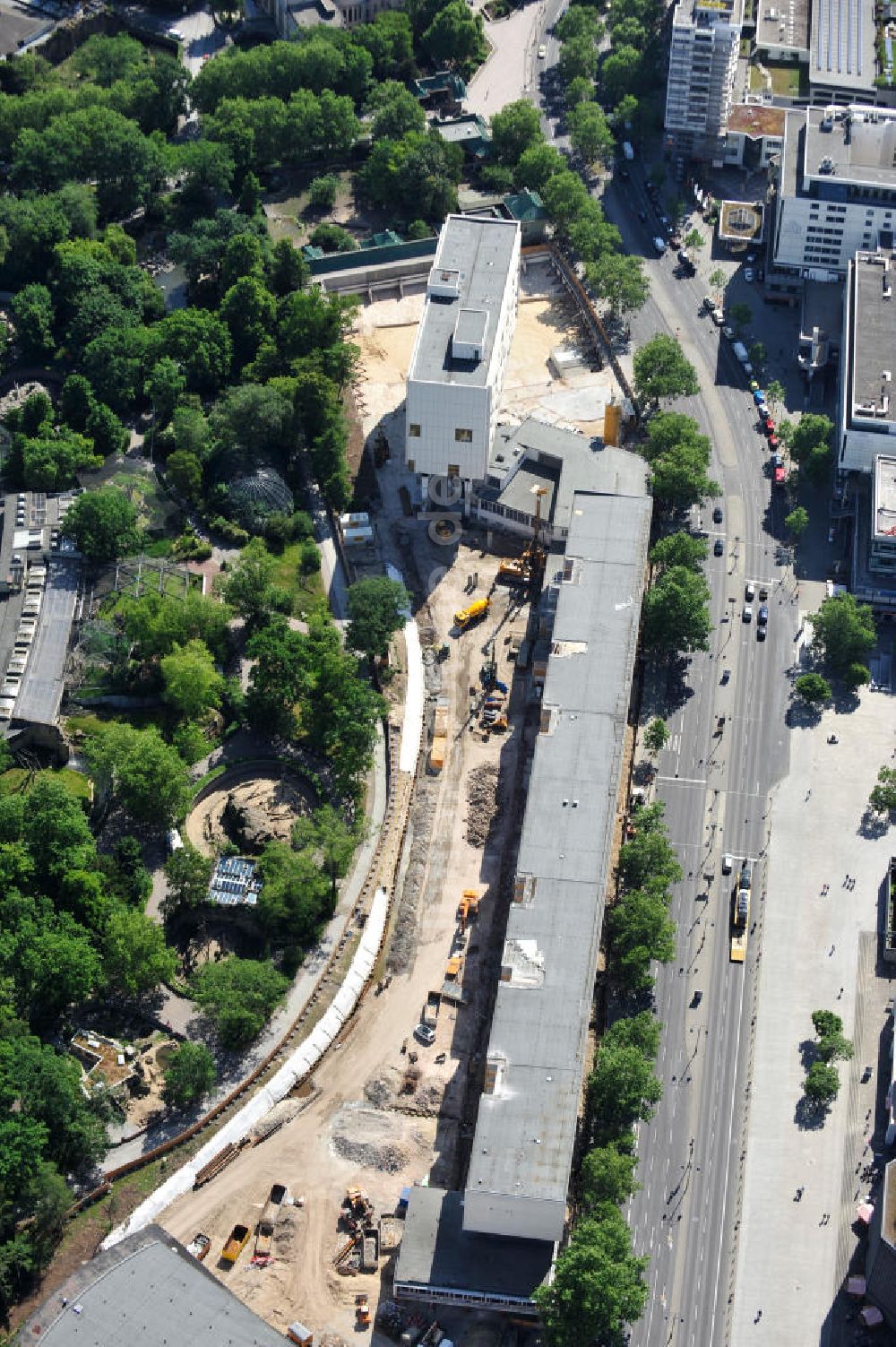 Berlin von oben - Baustelle des Bauensemble Zoobogen in Berlin Charlottenburg