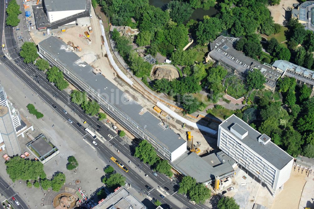 Berlin von oben - Baustelle des Bauensemble Zoobogen in Berlin Charlottenburg