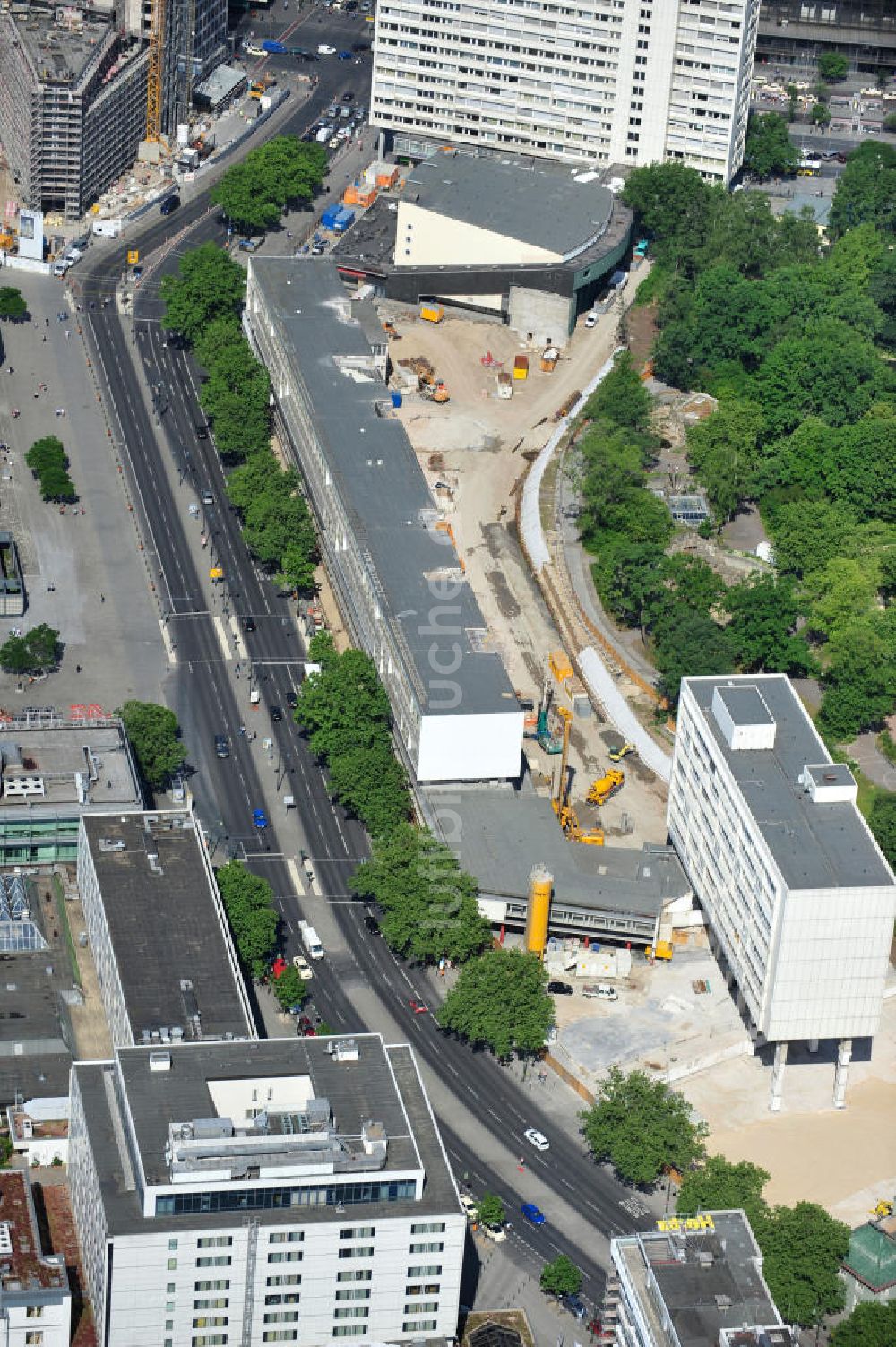 Luftbild Berlin - Baustelle des Bauensemble Zoobogen in Berlin Charlottenburg