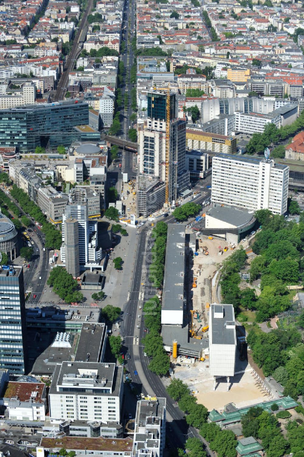 Luftaufnahme Berlin - Baustelle des Bauensemble Zoobogen in Berlin Charlottenburg