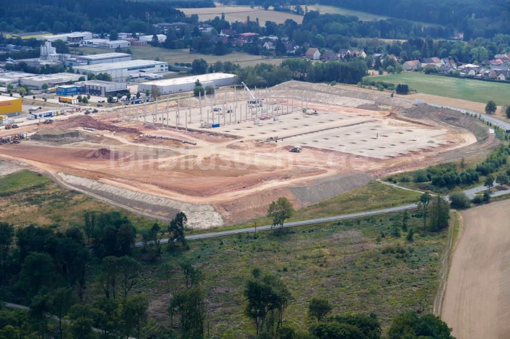 Luftbild Lutterberg - Baustelle der Bauhaus E-Business GmbH & Co. KG zum Neubau eines Logistikzentrums in Lutterberg im Bundesland Niedersachsen, Deutschland