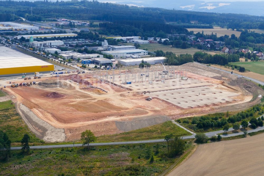 Lutterberg von oben - Baustelle der Bauhaus E-Business GmbH & Co. KG zum Neubau eines Logistikzentrums in Lutterberg im Bundesland Niedersachsen, Deutschland