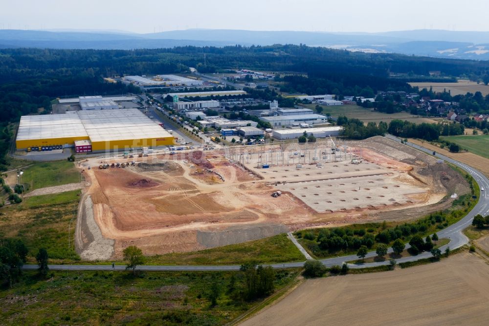 Lutterberg aus der Vogelperspektive: Baustelle der Bauhaus E-Business GmbH & Co. KG zum Neubau eines Logistikzentrums in Lutterberg im Bundesland Niedersachsen, Deutschland