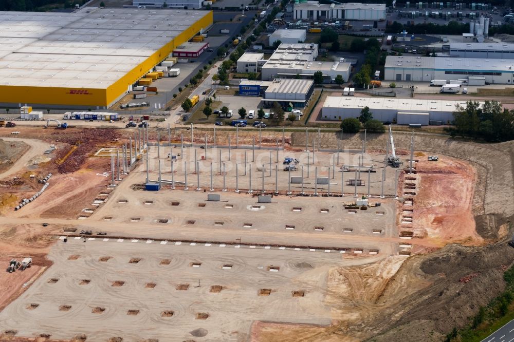 Luftaufnahme Lutterberg - Baustelle der Bauhaus E-Business GmbH & Co. KG zum Neubau eines Logistikzentrums in Lutterberg im Bundesland Niedersachsen, Deutschland