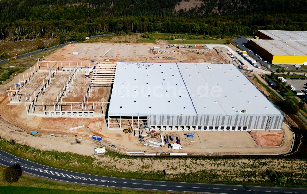 Luftaufnahme Lutterberg - Baustelle der Bauhaus E-Business GmbH & Co. KG zum Neubau eines Logistikzentrums in Lutterberg im Bundesland Niedersachsen, Deutschland