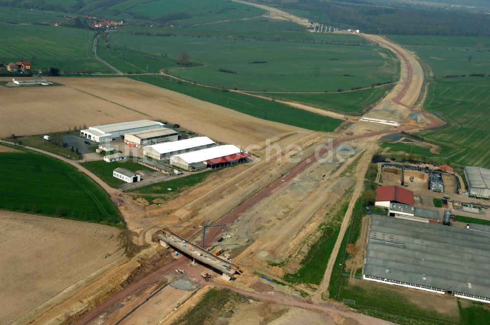 Hastrungsfeld von oben - Baustelle A4 bei Hastrungsfeld