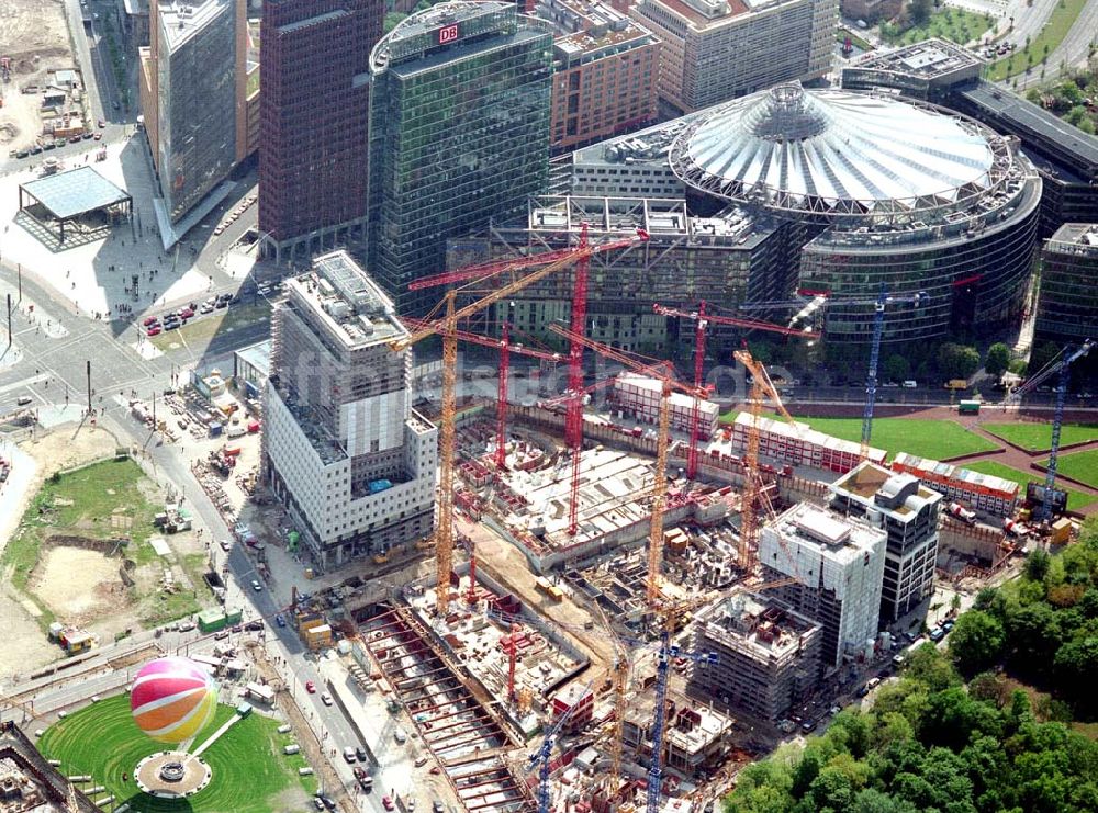 Luftaufnahme Berlin - Baustelle Beisheim-Center am Potsdamer Platz am SONY-Center.