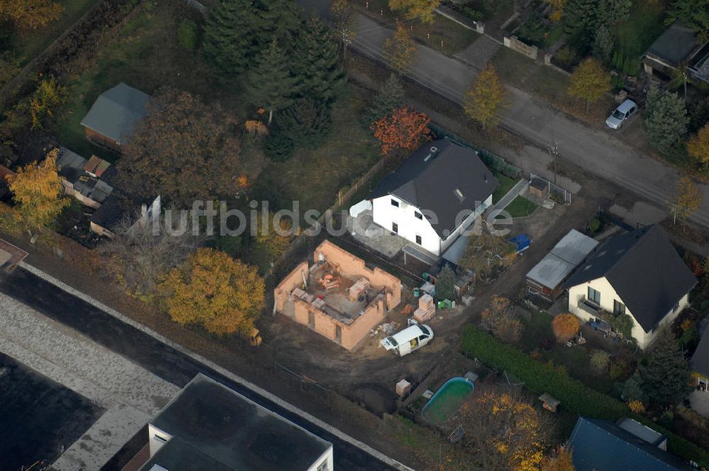 Luftbild Berlin - Baustelle an der Bergedorfer Straße in Berlin