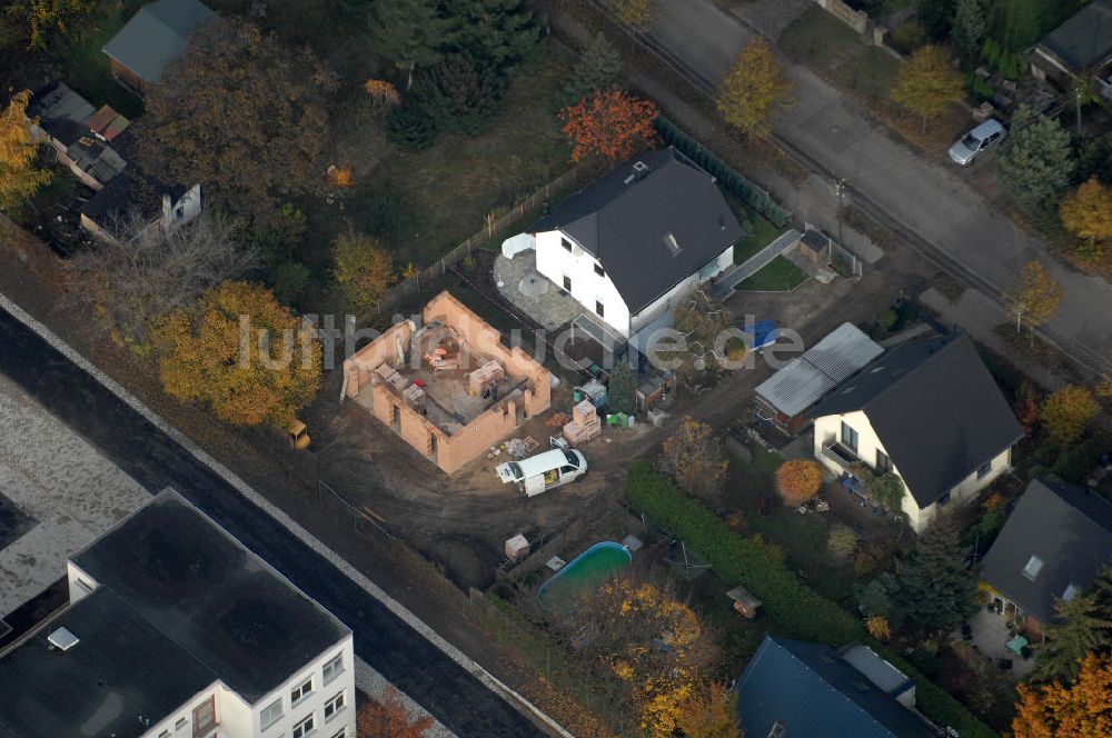 Luftaufnahme Berlin - Baustelle an der Bergedorfer Straße in Berlin