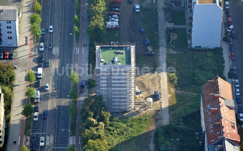 Berlin von oben - Baustelle an der Bernauer Straße in Berlin-Mitte