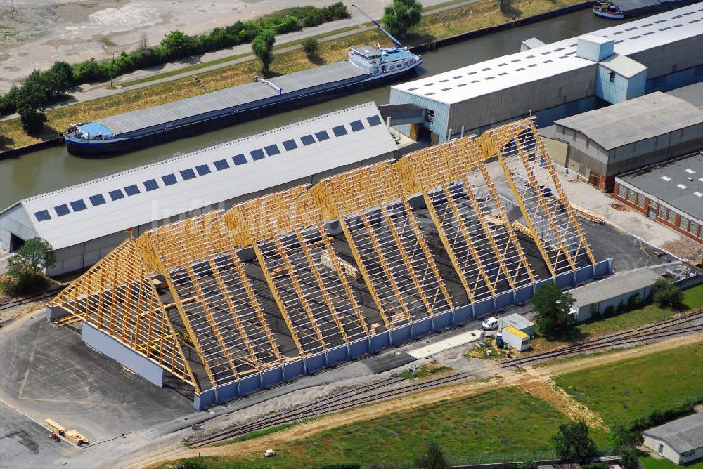 Heilbronn von oben - Baustelle auf dem Betriebsgelände Südwestdeutsche Salzwerke AG SWS