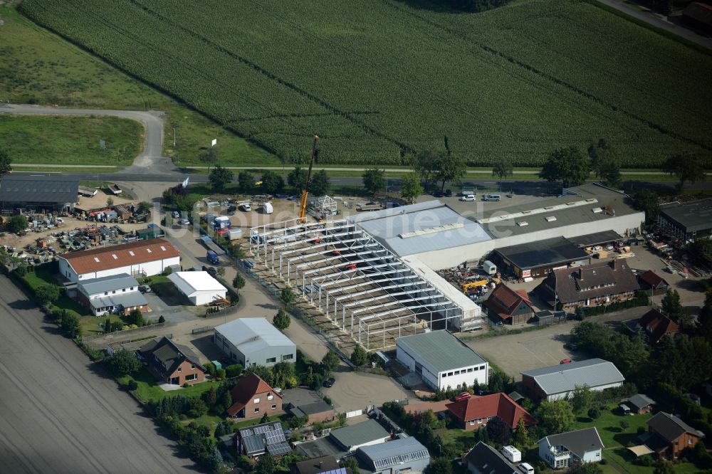 Burgwedel von oben - Baustelle auf dem Betriebshof der Rosenhagen GmbH in Burgwedel im Bundesland Niedersachsen