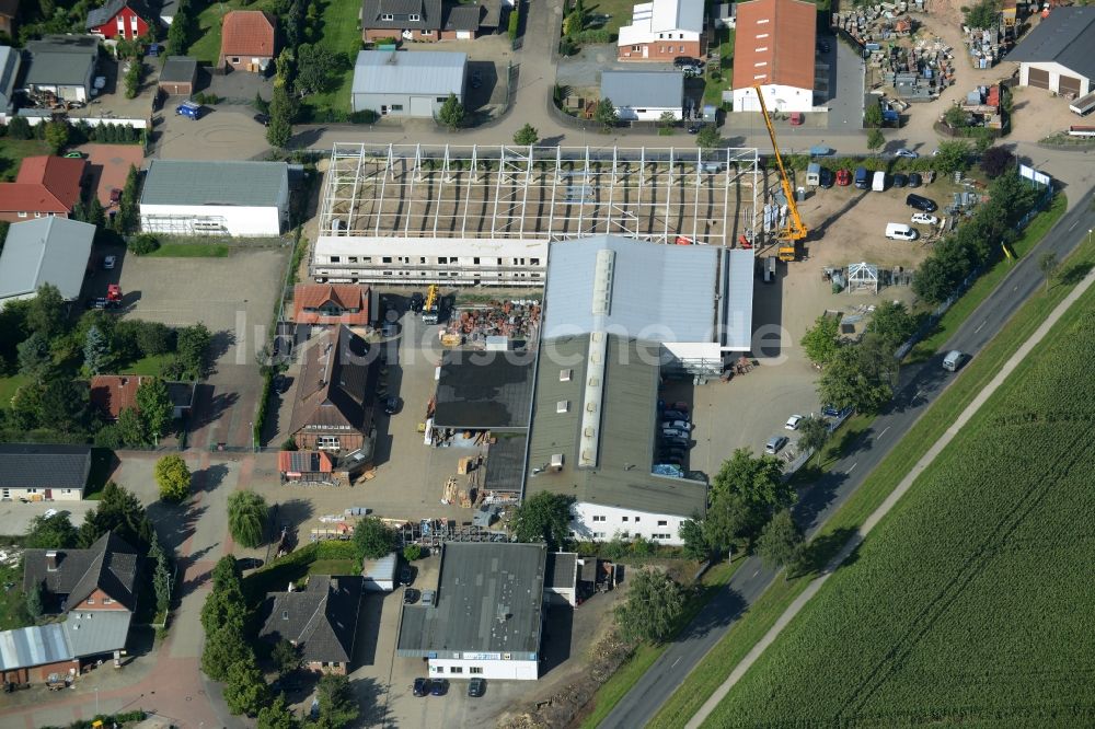 Luftaufnahme Burgwedel - Baustelle auf dem Betriebshof der Rosenhagen GmbH in Burgwedel im Bundesland Niedersachsen