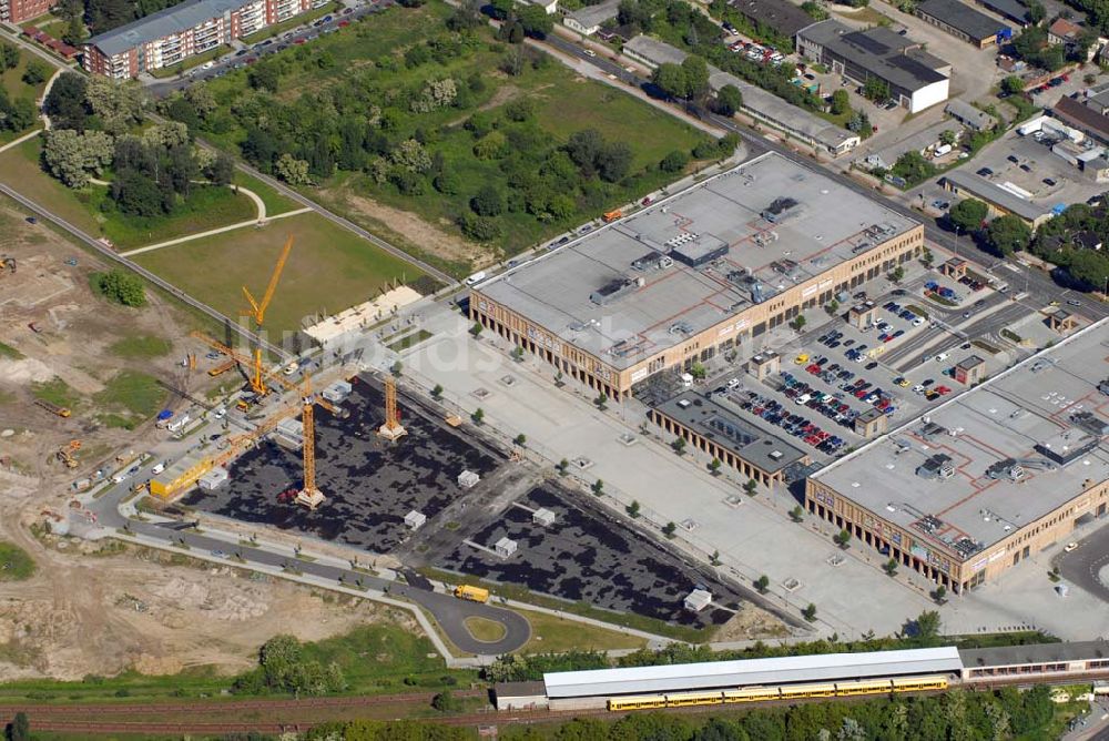 Berlin-Hellersdorf aus der Vogelperspektive: Baustelle am Biesdorf Center