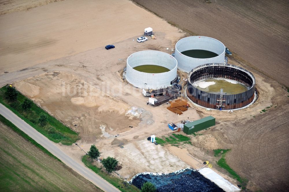 Langwedel von oben - Baustelle der Bioenergie Langwedel GmbH & Co. KG in Langwedel im Bundesland Schleswig-Holstein