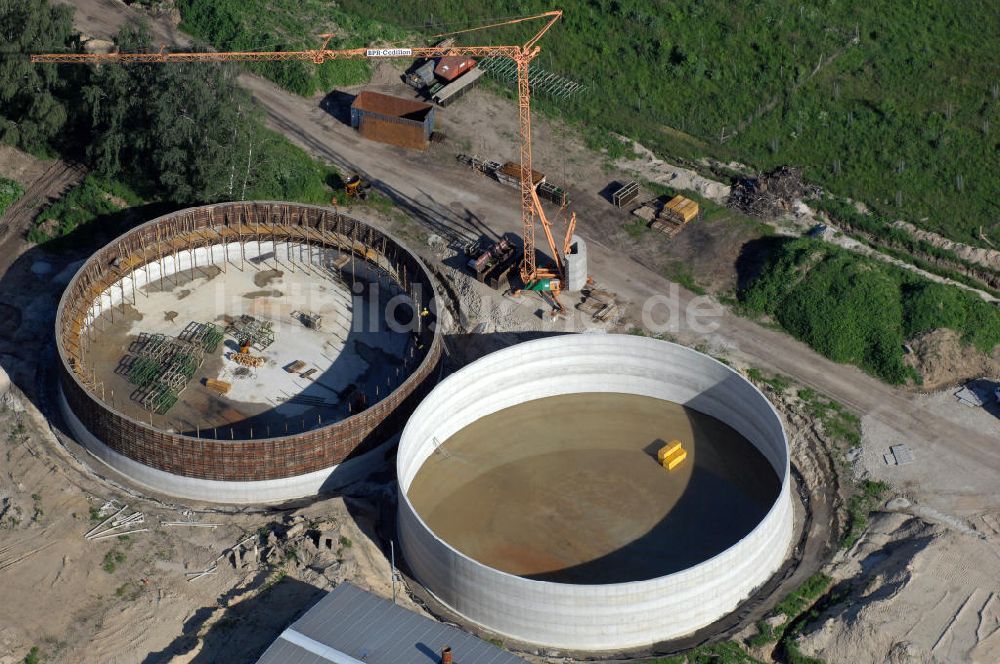 Luftbild Coswig ( Anhalt ) OT Düben - Baustelle Biogasanlage in Düben in Sachsen-Anhalt