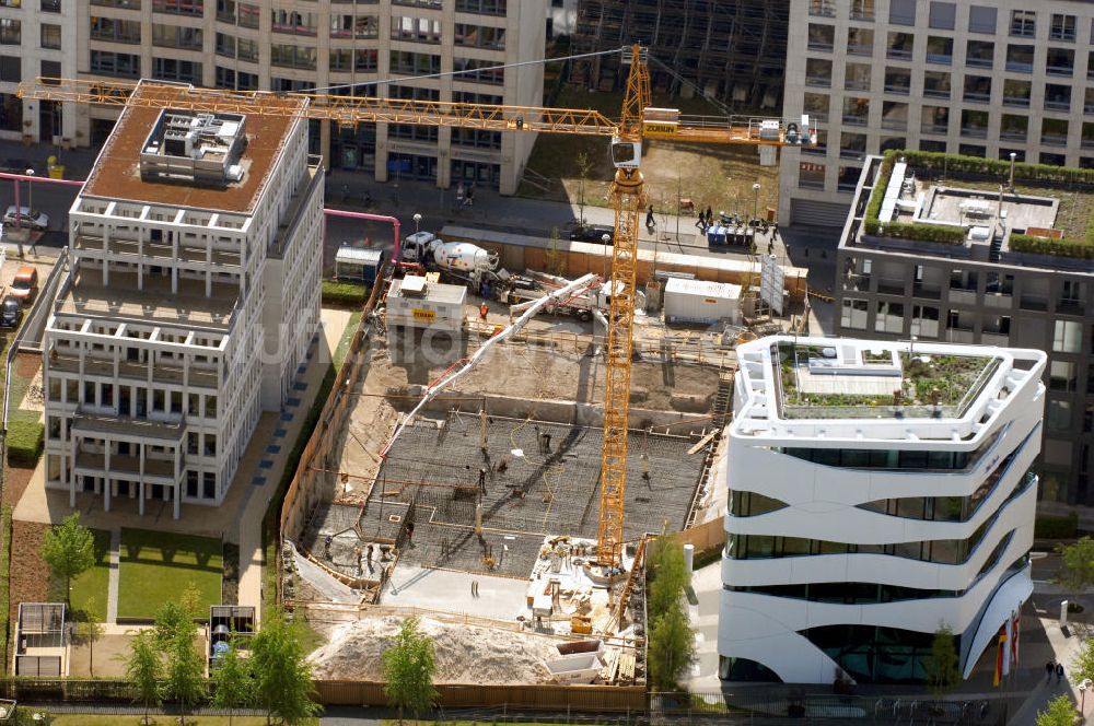 Luftbild Berlin - Baustelle für die Botschaft von Singapur in Berlin-Mitte