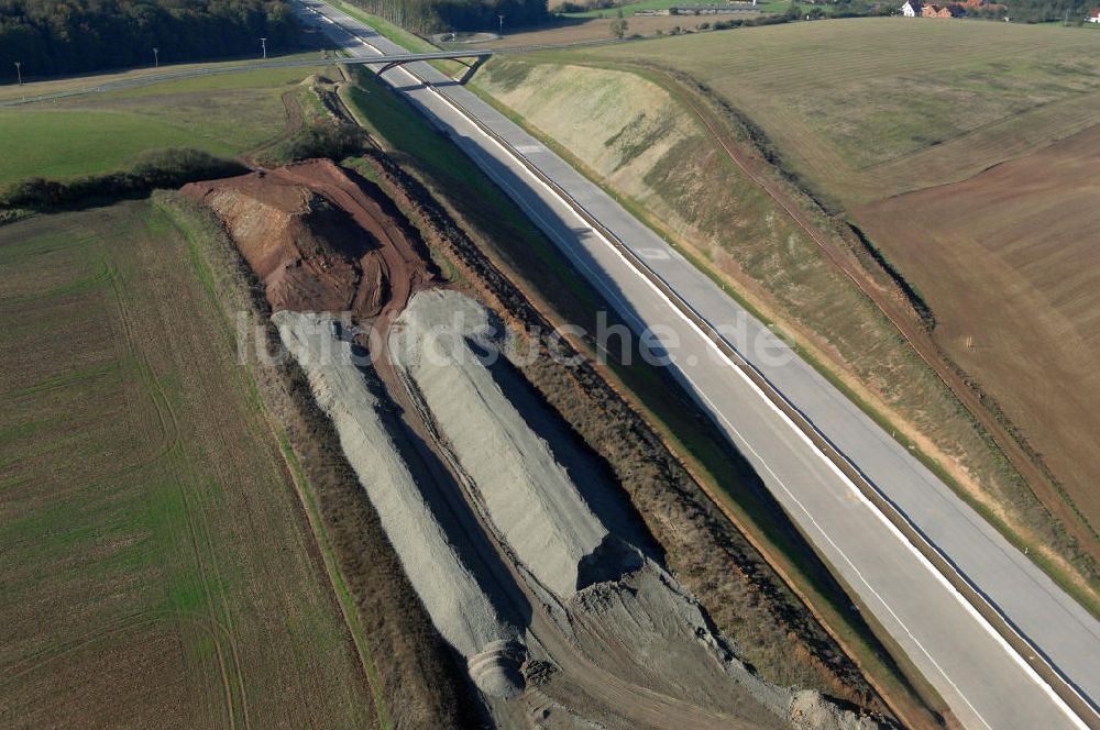 Luftbild Madelungen - Baustelle A4 und Brücke zwischen Stregda und Madelungen