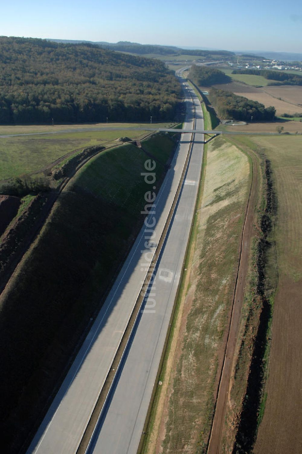 Madelungen von oben - Baustelle A4 und Brücke zwischen Stregda und Madelungen