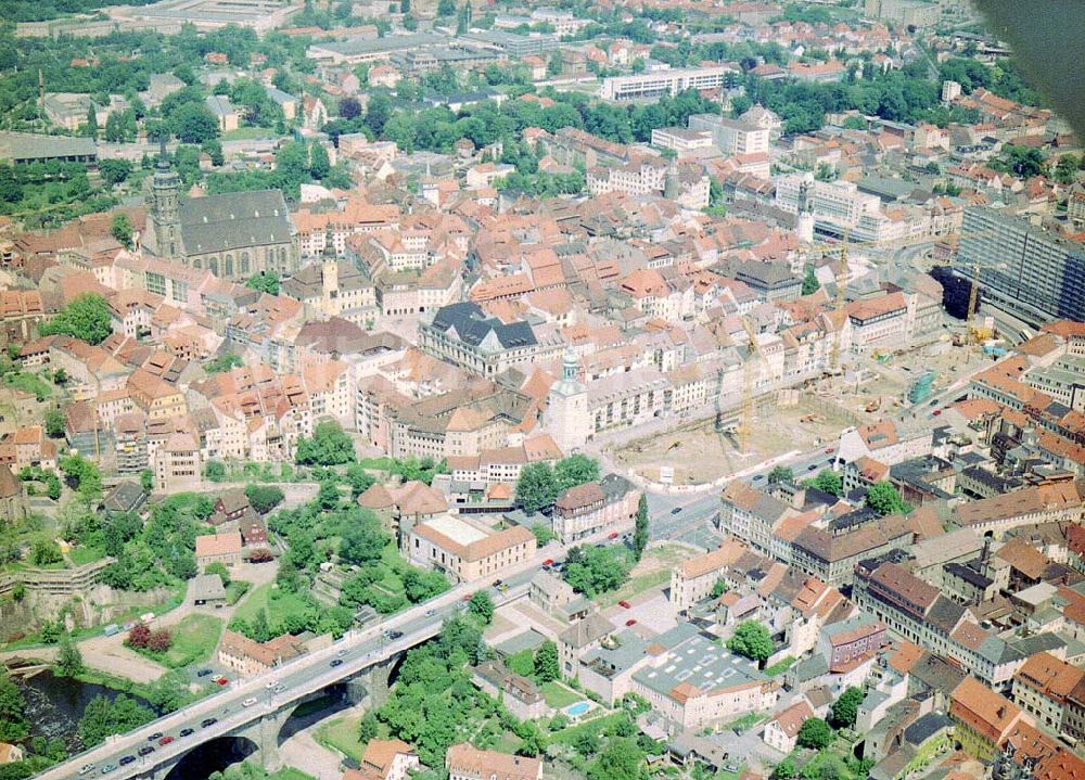 Luftaufnahme Bautzen / Sachsen - Baustelle für ein Büro- und Geschäftszentrum Kornmarktzentrum im Stadtzentrum in Bautzen / Sachs.