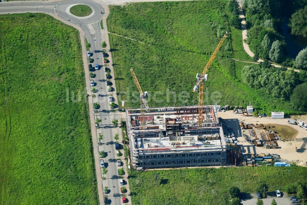 Luftaufnahme Potsdam - Baustelle Büro- und Laborgebäude Am Mühlenberg im Ortsteil Golm in Potsdam im Bundesland Brandenburg, Deutschland