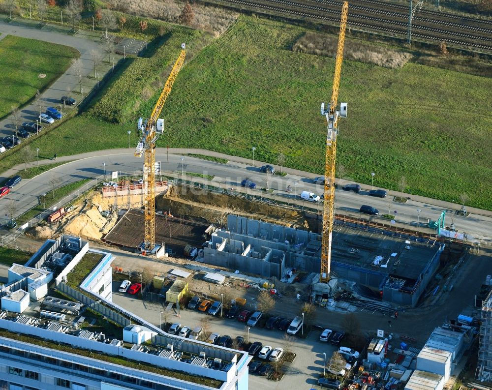 Luftbild Potsdam - Baustelle Büro- und Laborgebäude Am Mühlenberg im Ortsteil Golm in Potsdam im Bundesland Brandenburg, Deutschland