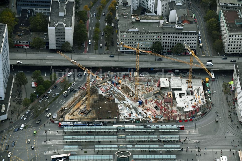 Luftbild Bremen - Baustelle Bürogebäude des Geschäftshauses Bahnhofstraße Ecke Herdentorsteinweg in Bremen, Deutschland