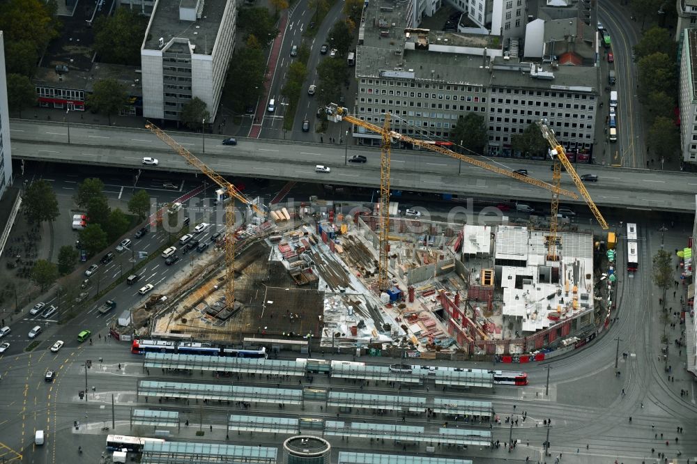 Luftaufnahme Bremen - Baustelle Bürogebäude des Geschäftshauses Bahnhofstraße Ecke Herdentorsteinweg in Bremen, Deutschland