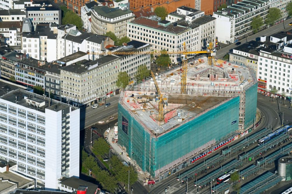 Luftaufnahme Bremen - Baustelle Bürogebäude des Geschäftshauses Bahnhofstraße Ecke Herdentorsteinweg in Bremen, Deutschland