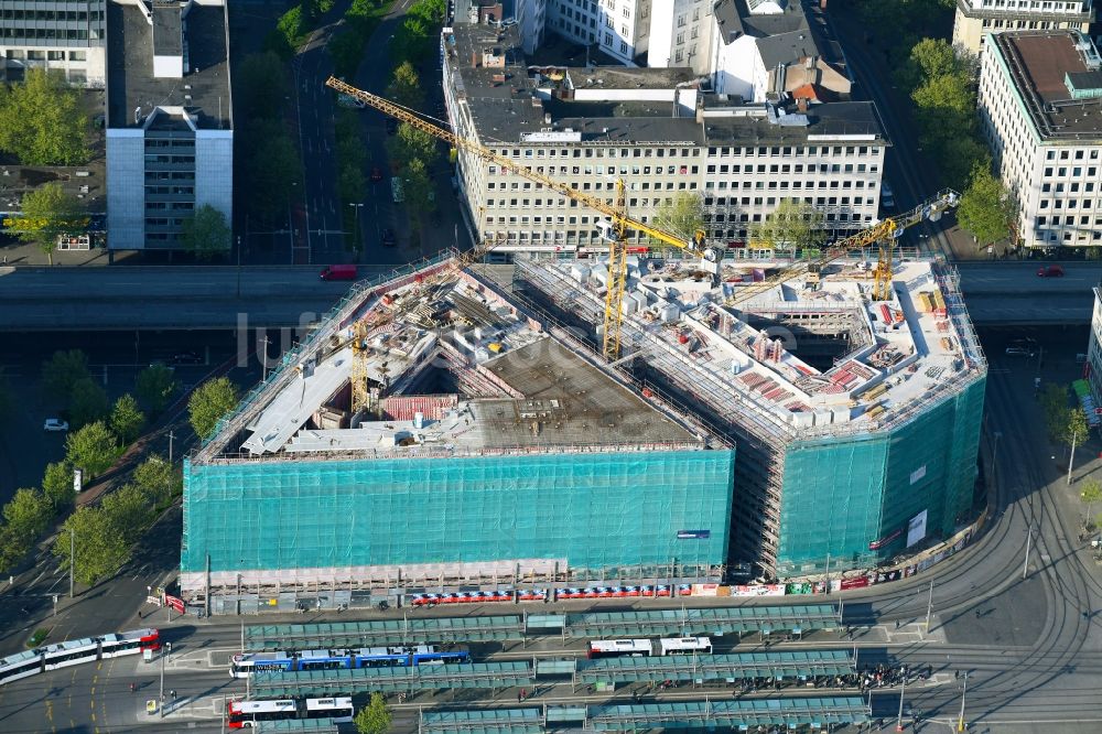 Luftaufnahme Bremen - Baustelle Bürogebäude des Geschäftshauses Bahnhofstraße Ecke Herdentorsteinweg in Bremen, Deutschland