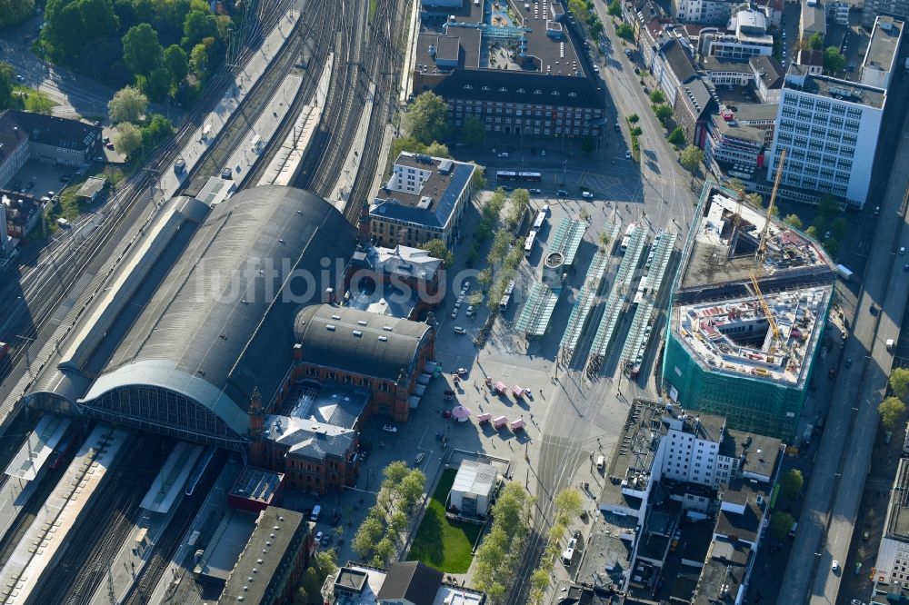 Luftbild Bremen - Baustelle Bürogebäude des Geschäftshauses Bahnhofstraße Ecke Herdentorsteinweg in Bremen, Deutschland