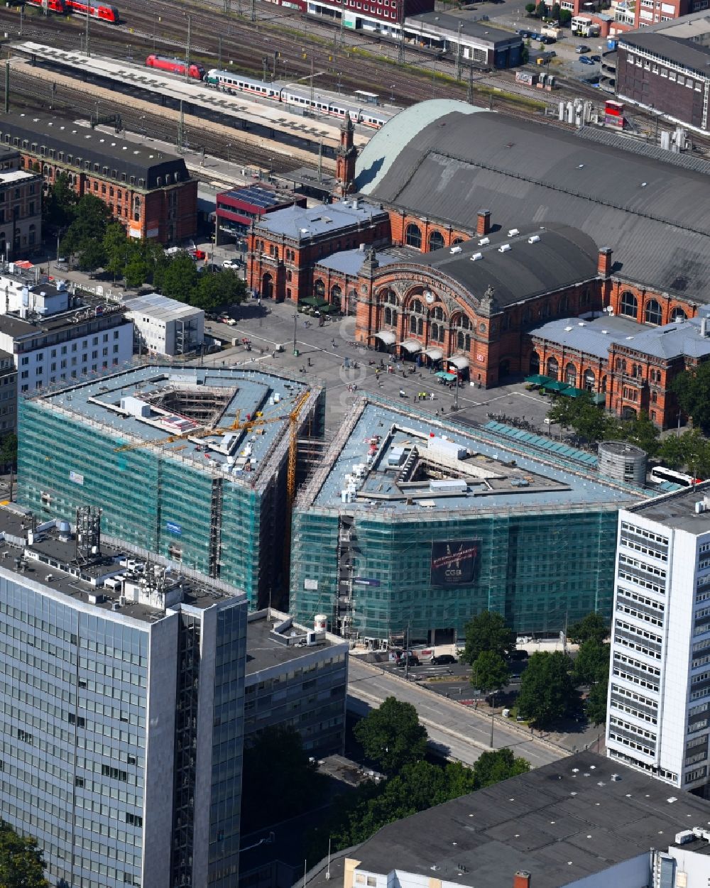 Luftbild Bremen - Baustelle Bürogebäude des Geschäftshauses Bahnhofstraße Ecke Herdentorsteinweg in Bremen, Deutschland