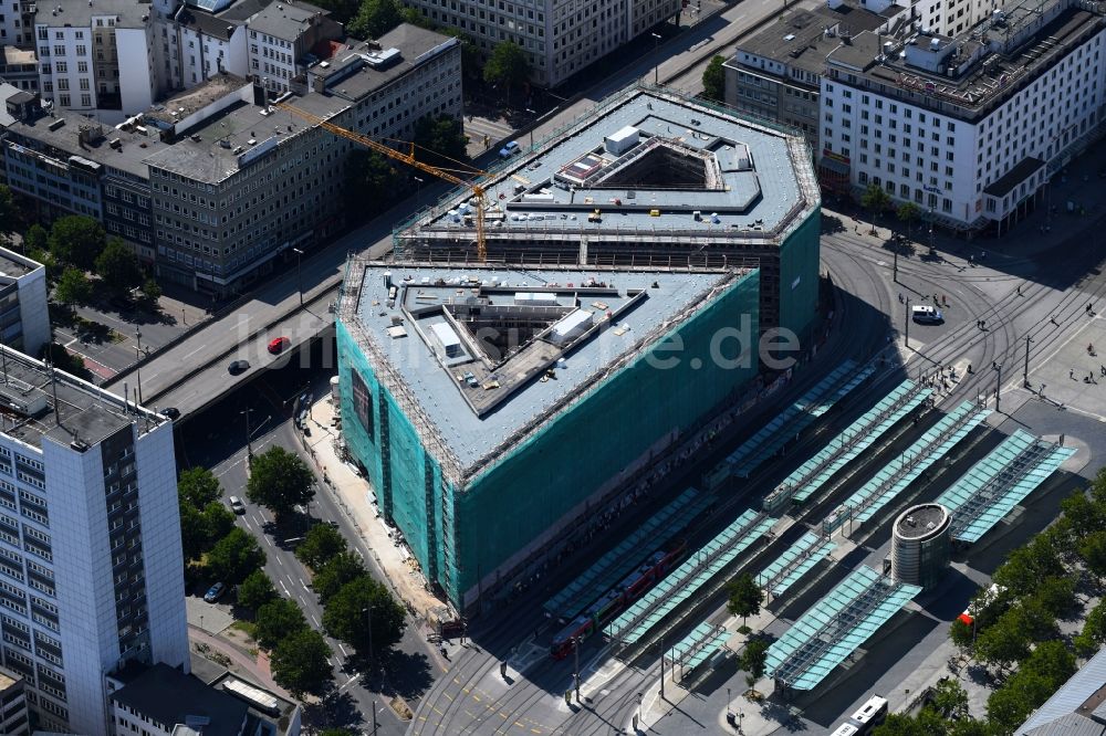 Luftbild Bremen - Baustelle Bürogebäude des Geschäftshauses Bahnhofstraße Ecke Herdentorsteinweg in Bremen, Deutschland