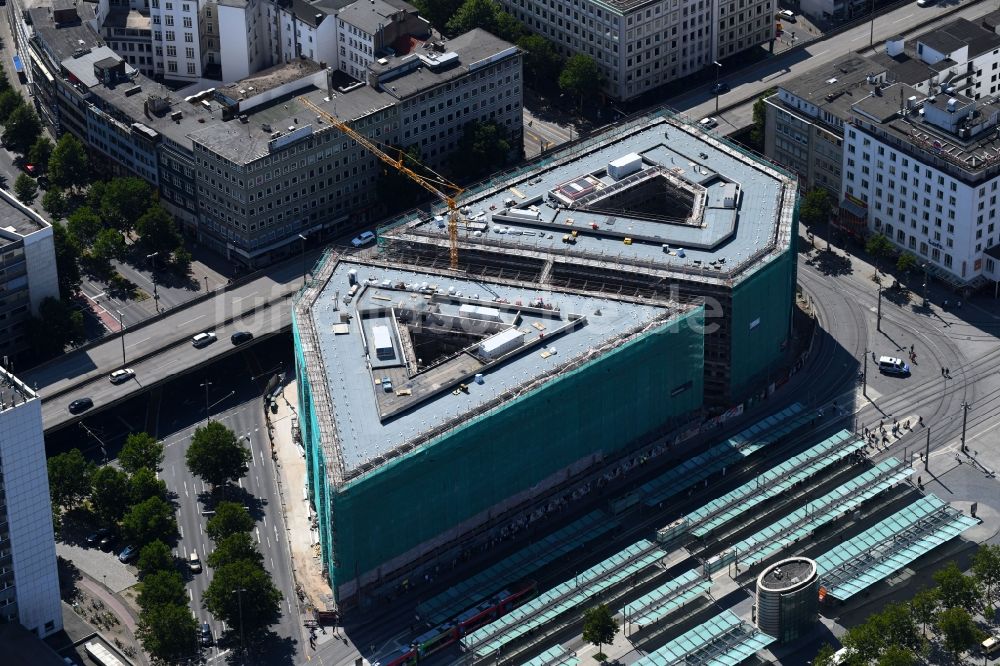 Luftaufnahme Bremen - Baustelle Bürogebäude des Geschäftshauses Bahnhofstraße Ecke Herdentorsteinweg in Bremen, Deutschland