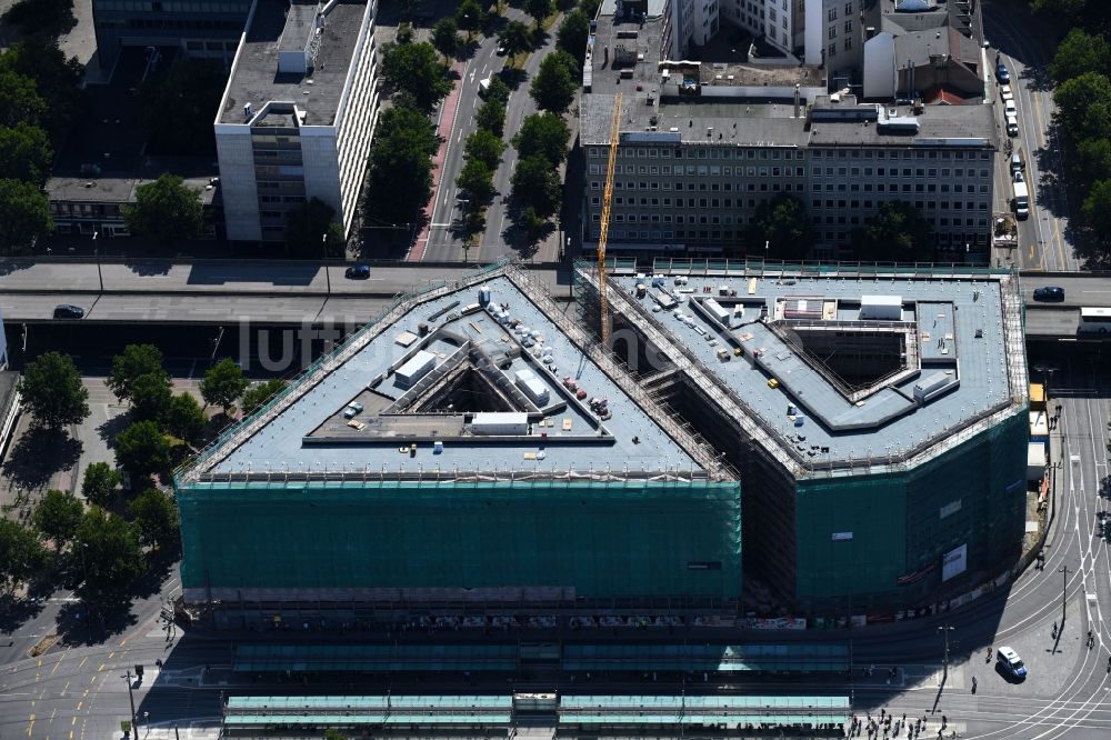 Bremen von oben - Baustelle Bürogebäude des Geschäftshauses Bahnhofstraße Ecke Herdentorsteinweg in Bremen, Deutschland