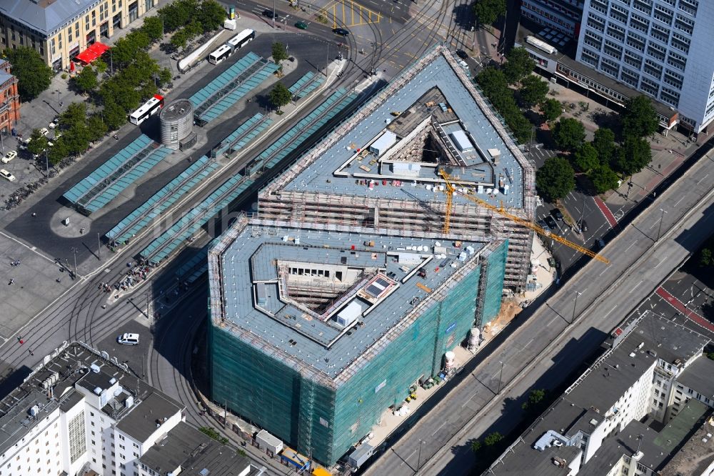 Bremen von oben - Baustelle Bürogebäude des Geschäftshauses Bahnhofstraße Ecke Herdentorsteinweg in Bremen, Deutschland