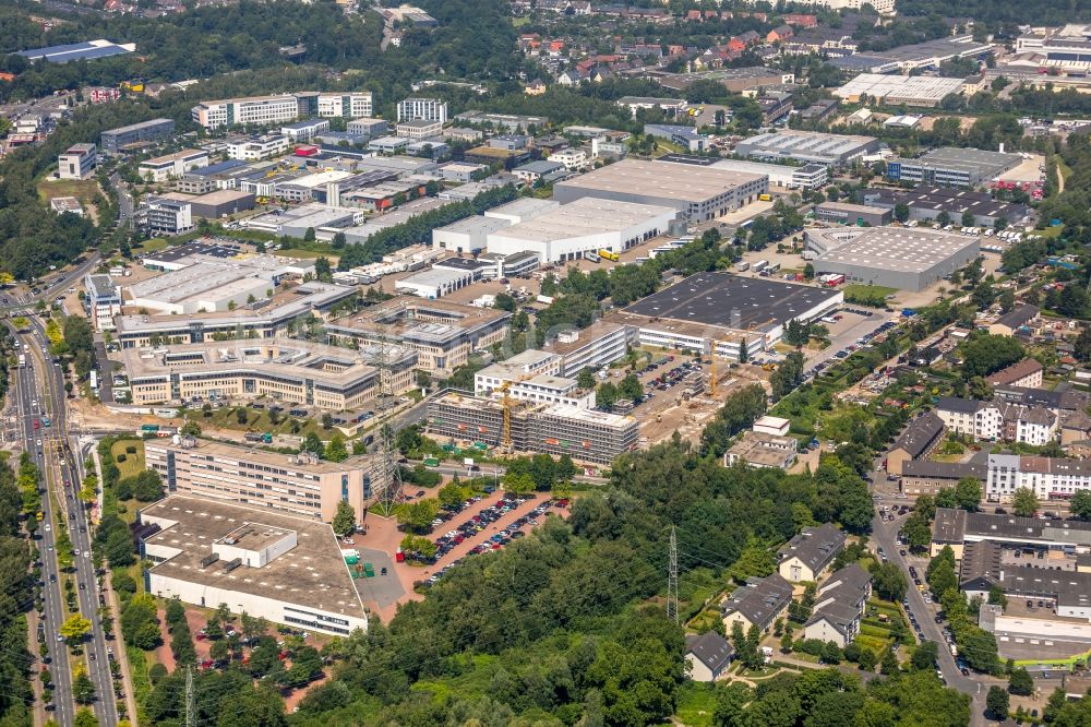 Essen aus der Vogelperspektive: Baustelle Bürogebäude des Geschäftshauses Bamlerstraße in Essen im Bundesland Nordrhein-Westfalen, Deutschland