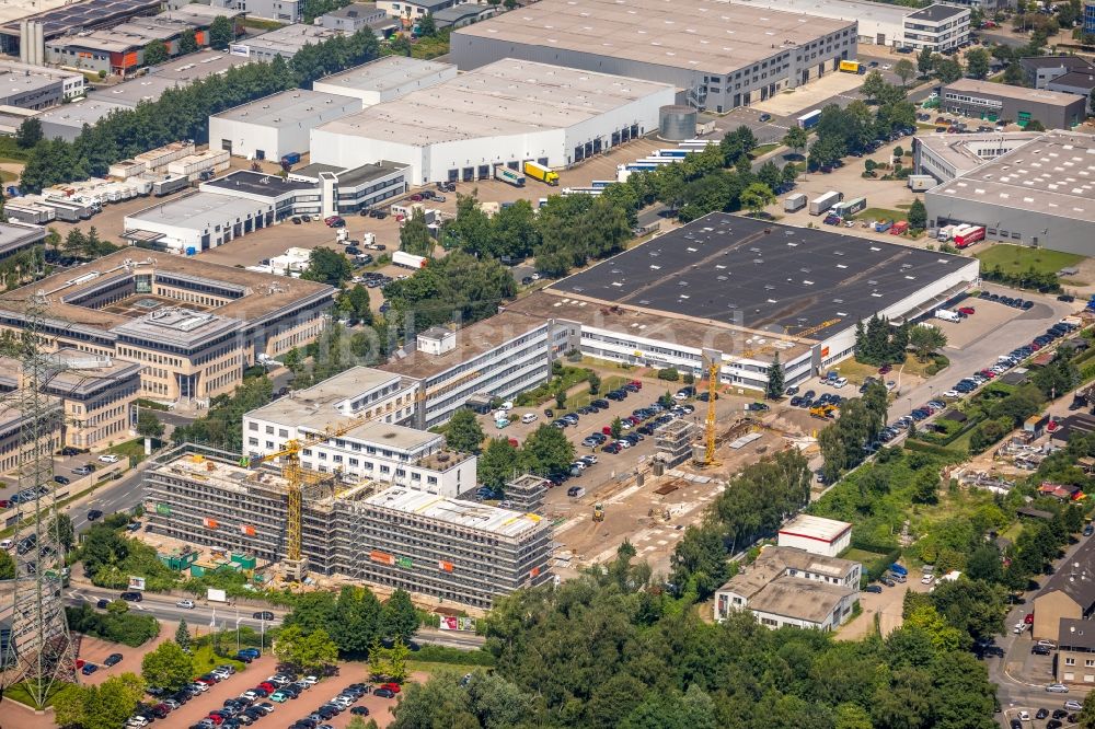 Luftaufnahme Essen - Baustelle Bürogebäude des Geschäftshauses Bamlerstraße in Essen im Bundesland Nordrhein-Westfalen, Deutschland