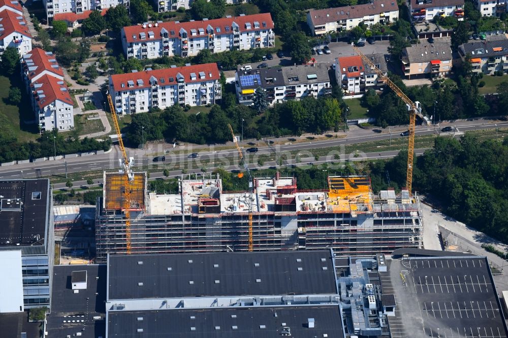 Luftaufnahme Stuttgart - Baustelle Bürogebäude des Geschäftshauses Büropark Löwentorbogen in Stuttgart im Bundesland Baden-Württemberg, Deutschland