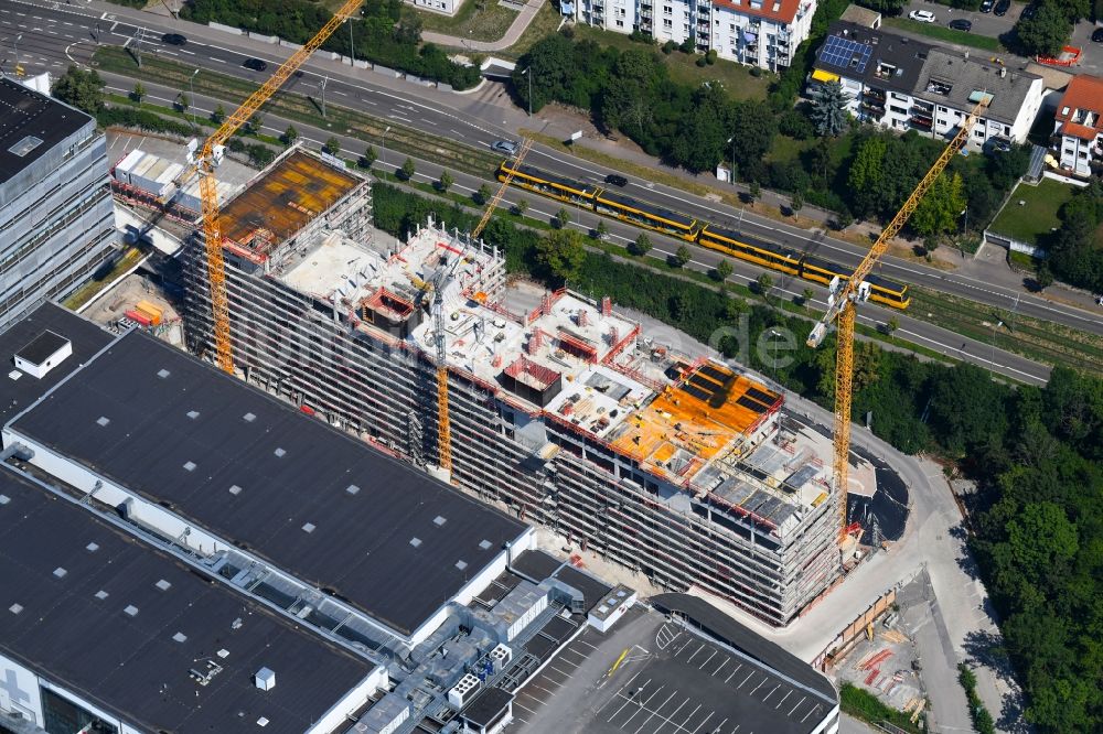 Stuttgart aus der Vogelperspektive: Baustelle Bürogebäude des Geschäftshauses Büropark Löwentorbogen in Stuttgart im Bundesland Baden-Württemberg, Deutschland