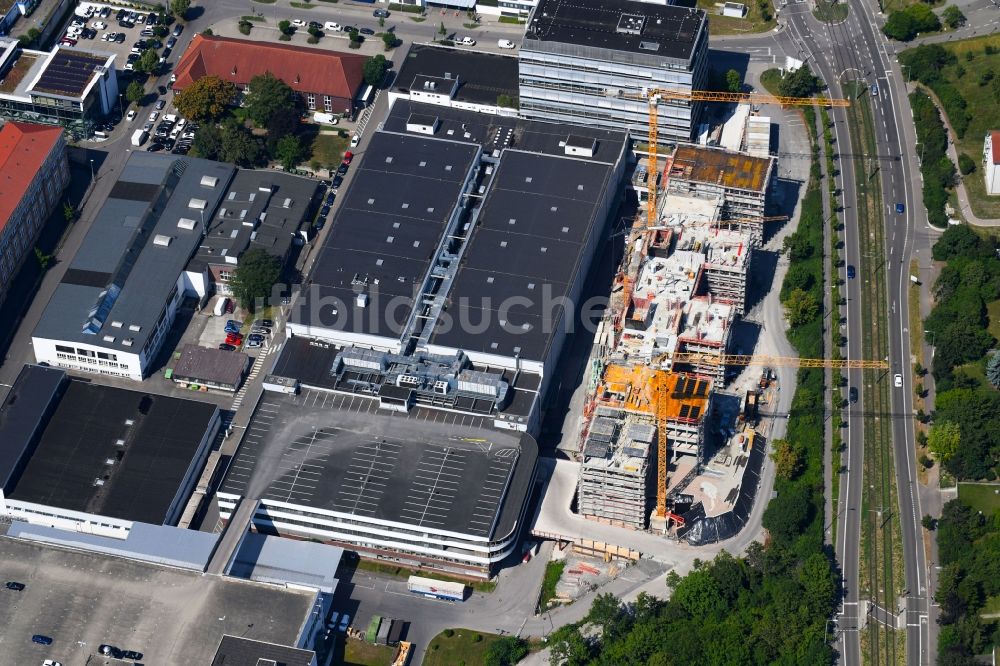 Stuttgart von oben - Baustelle Bürogebäude des Geschäftshauses Büropark Löwentorbogen in Stuttgart im Bundesland Baden-Württemberg, Deutschland